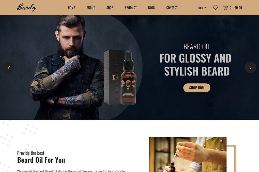 Free Bardy Beard Oil Shopify Theme Download