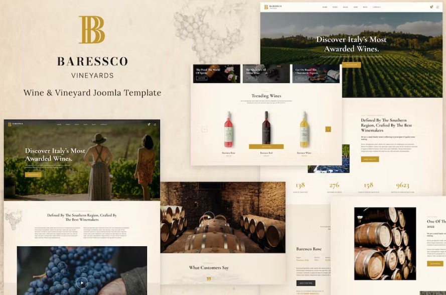 Free Baressco Wine, Vineyard & Winery Joomla Template Download