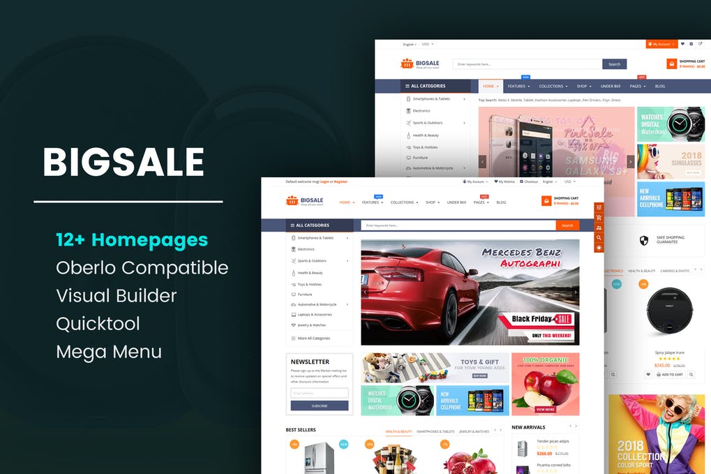 Free BigSale Unlimited Bootstrap 4 Shopify Theme Download