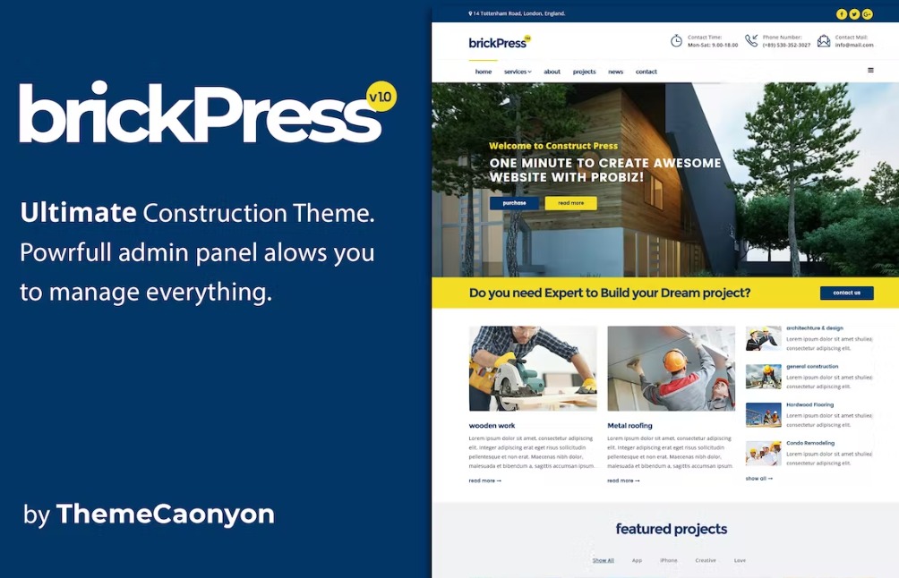 Free BrickPress Construction & Business Joomla Template Download