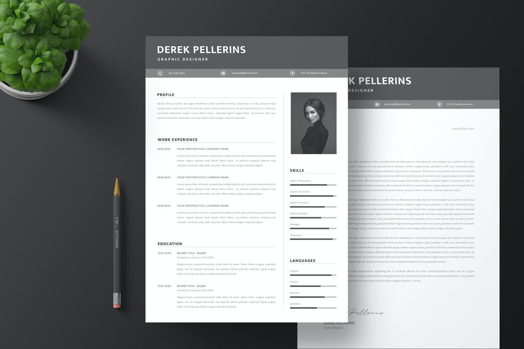 Free CV Resume & letter Template V.37