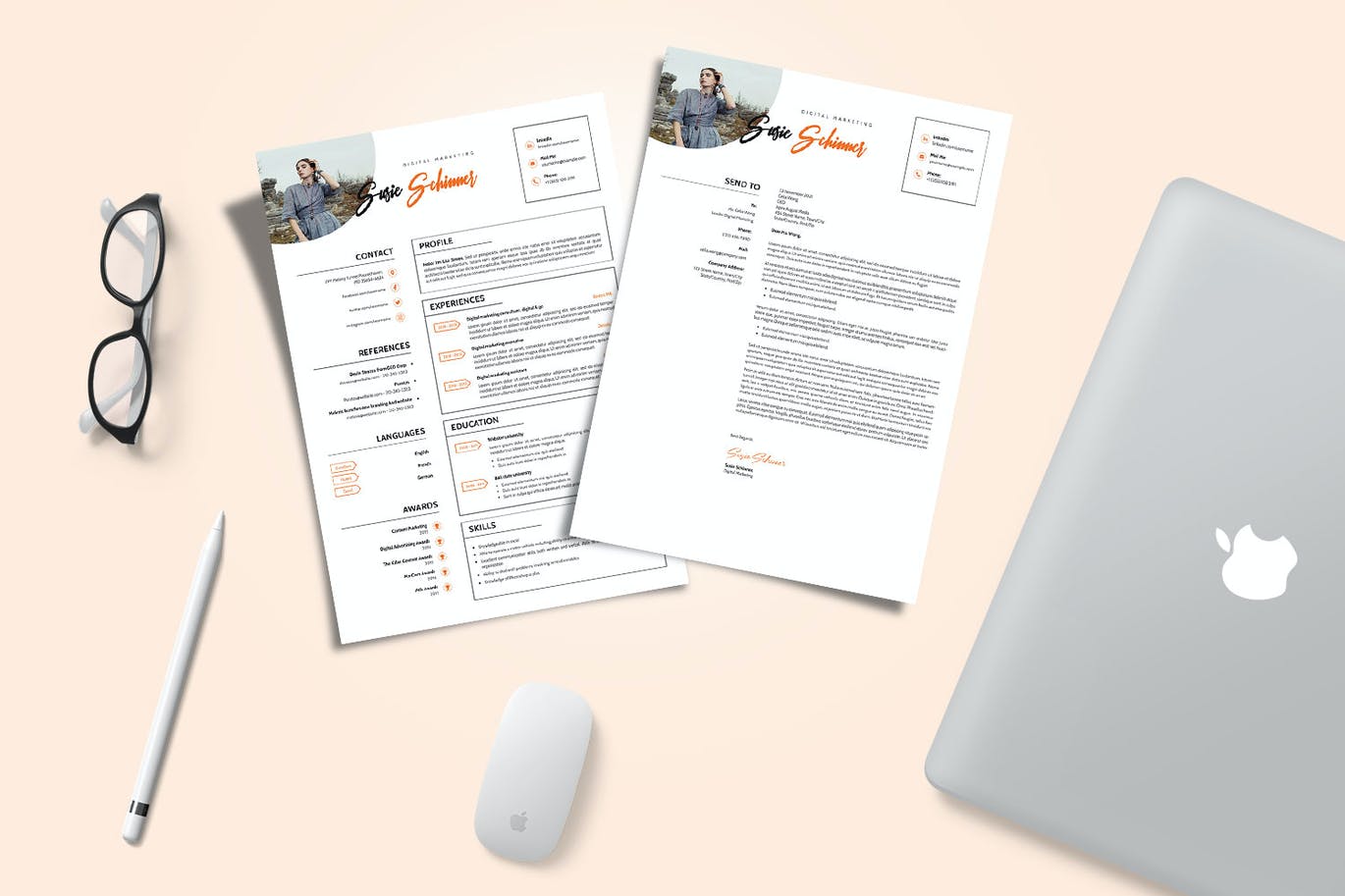 Free CV Resume & letter Template V.34