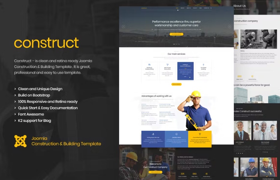 Free Construct Construction Joomla Template Download