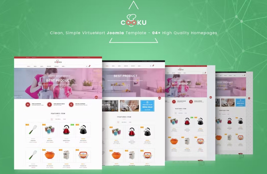 Free Cooku Clean, Simple VirtueMart Joomla Template Download