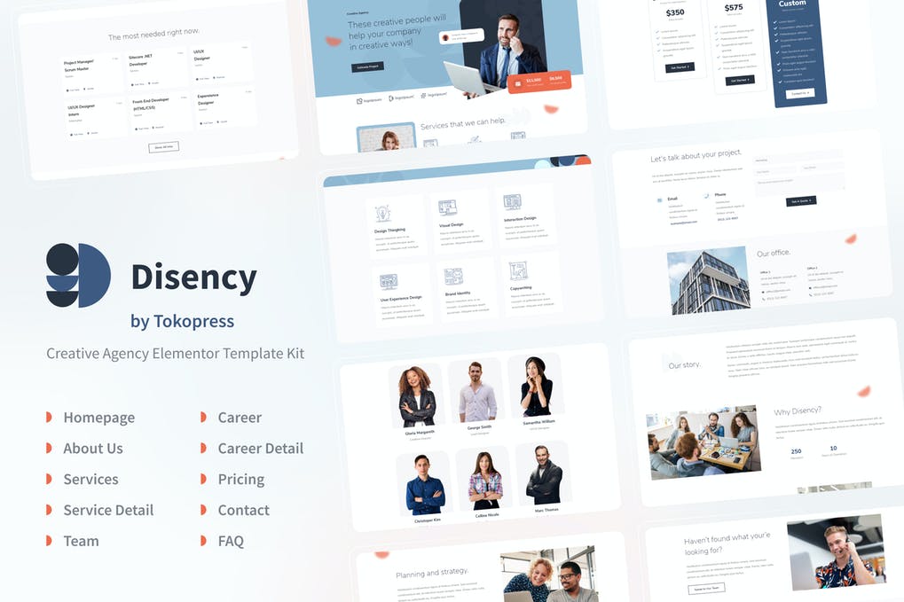 Free Disency Creative Digital Agency Elementor Template Kit Download