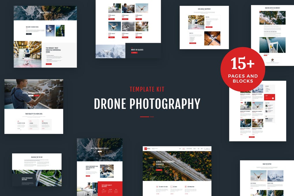 Free Drone Media Aerial Photography & Videography Elementor Template Kit Download