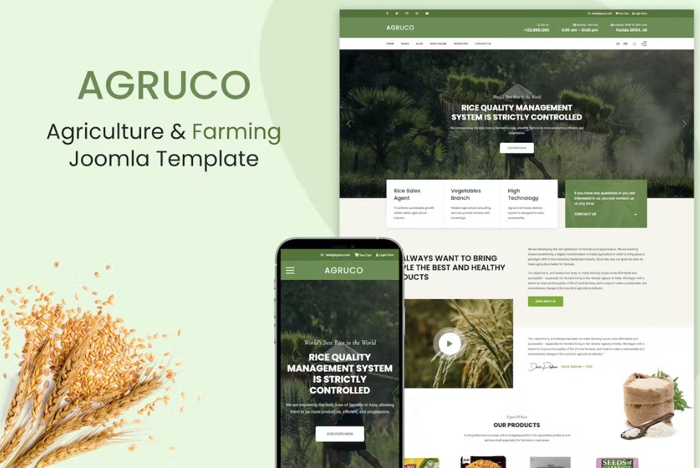 Free Agruco griculture & Organic Food Template Download