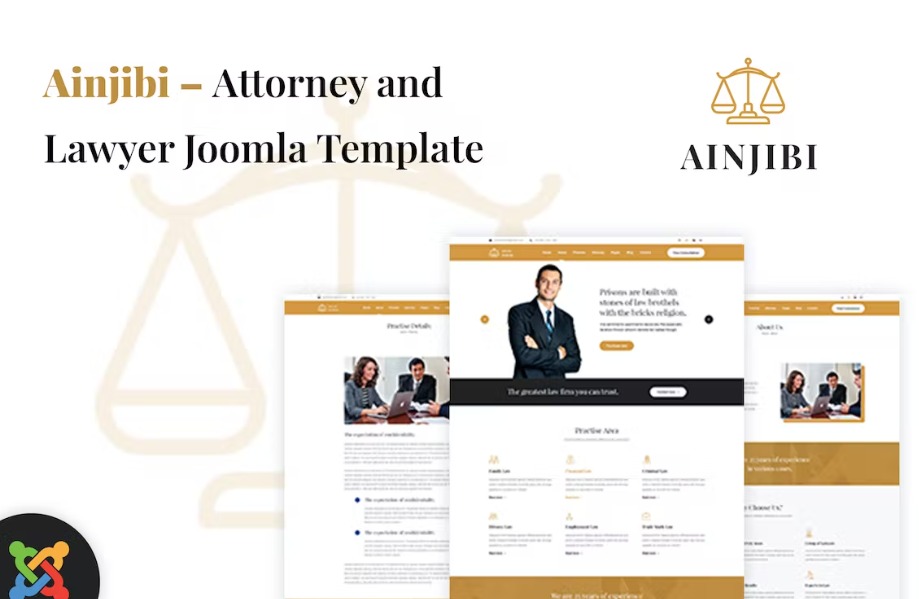 Free Ainjibi Attorney and Lawyer Joomla Template Download