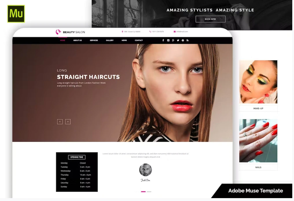 Free Beauty Salon Muse Template Download