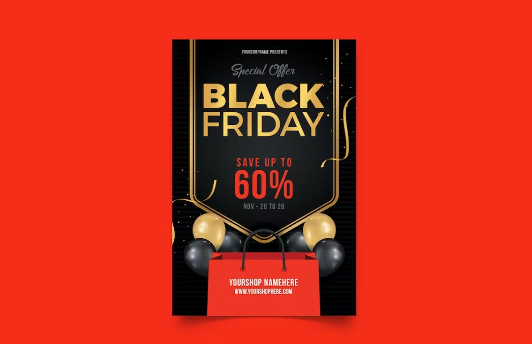 Golden Black Friday Flyer Template