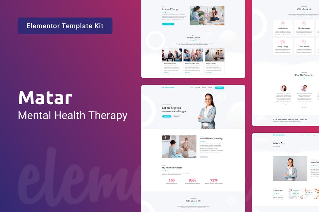 Free Matar  Mental Health Therapy Elementor Template Kit Download