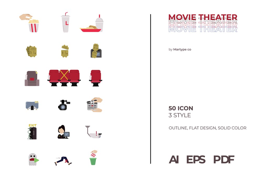 Free Movie Theater Solid Icon Pack Download