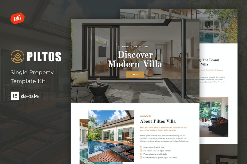 Free Piltos Single Property Elementor Template Kit Download