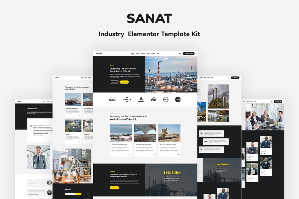 Free Sanat Industry Elementor Template Kit Download