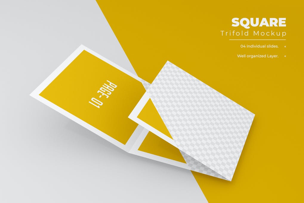 Free Square Trifold Brochure Mockup Download