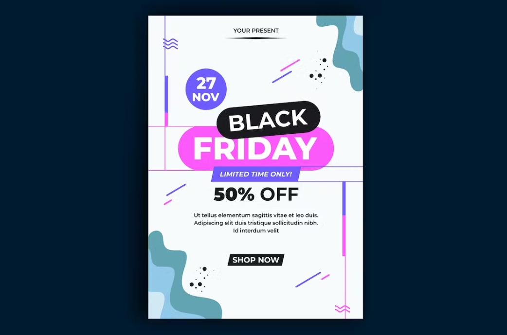 White Modern Black Friday Poster