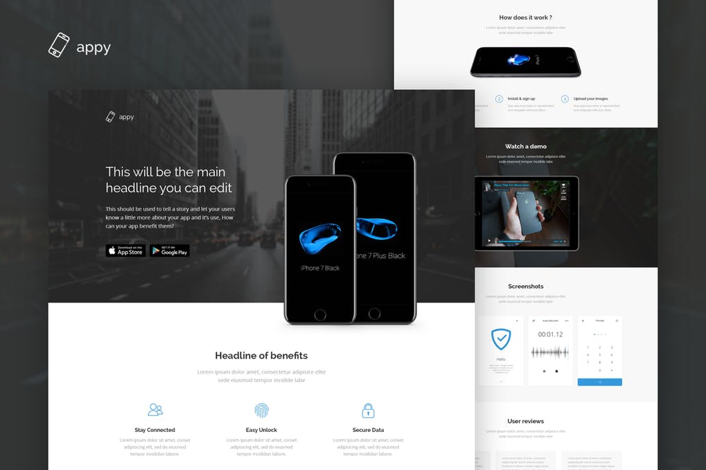 Free Appy App Landing Page HTML Template Download