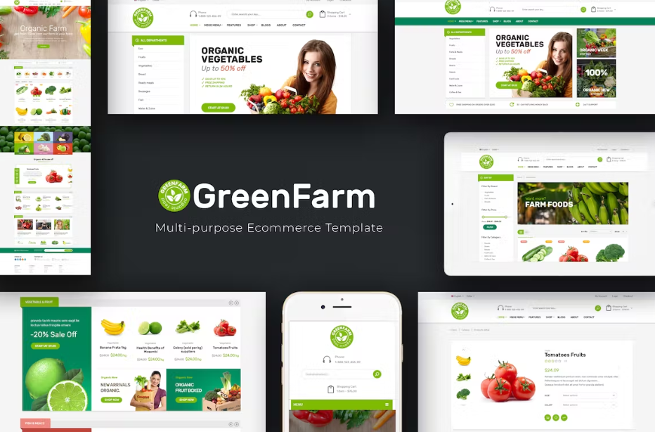 Free Greenfarm Organic & Food Prestashop Theme Download