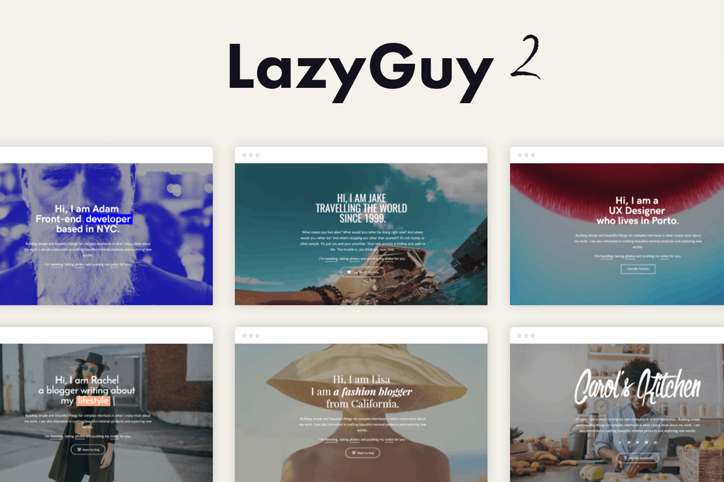 Free LazyGuy 2 Personal Landing Page Template Download 