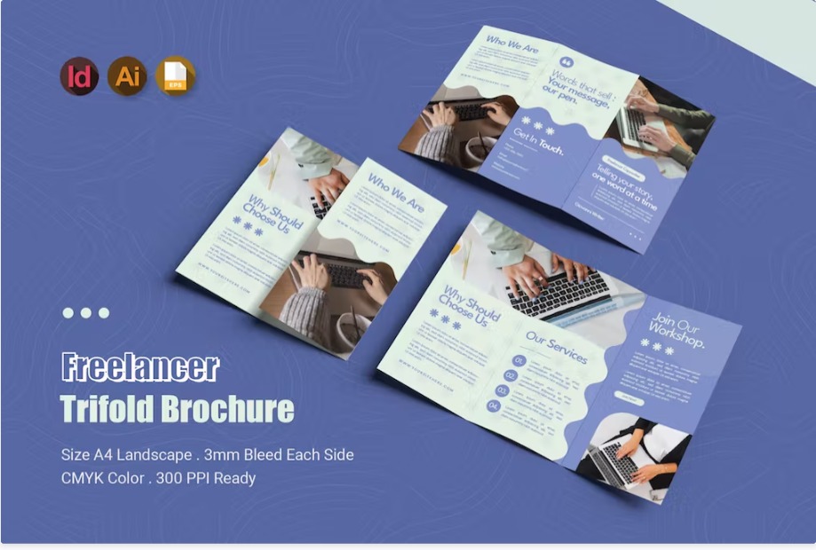 Free Freelancer Trifold Brochure Template Download