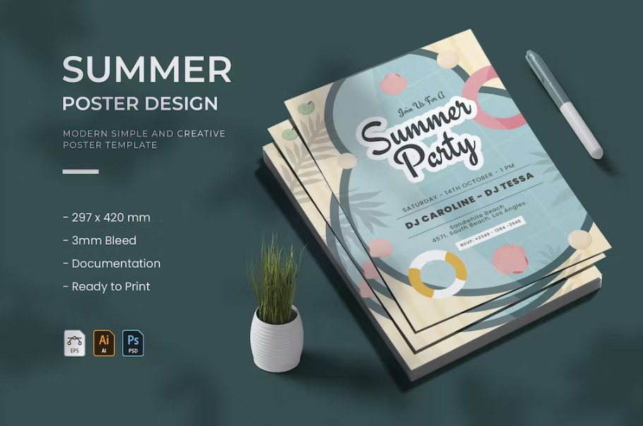 Free Summer Poster Template Download