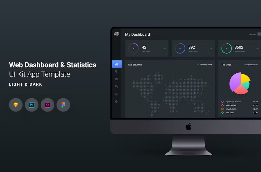 Free Web Dashboard & Statistics UI Kit App Template Download