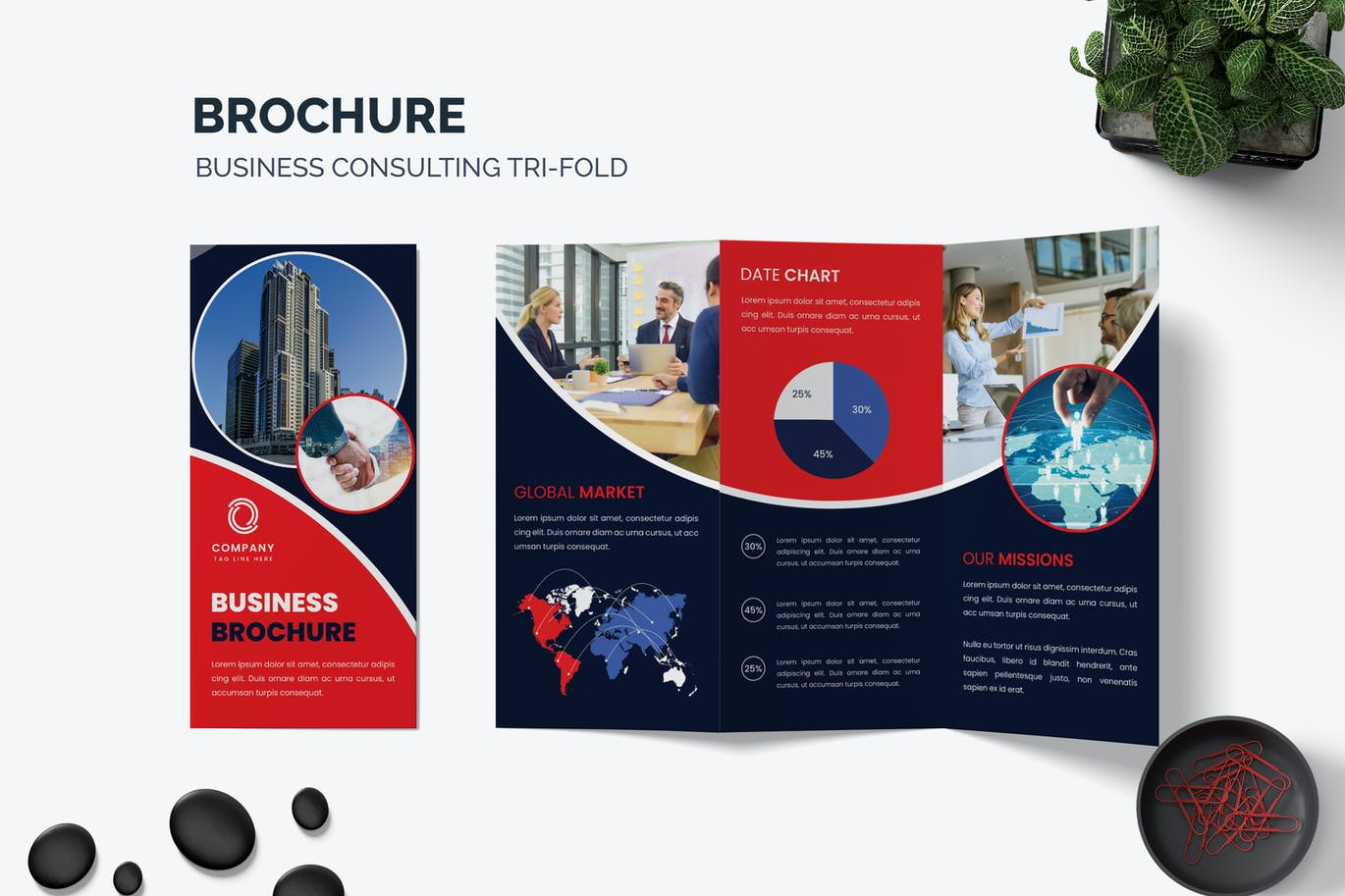 Free Agency Trifold Brochure Template Download