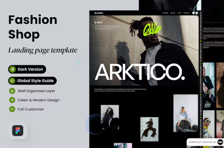 Free Arktico Fashion Shop Landing Page Template Download