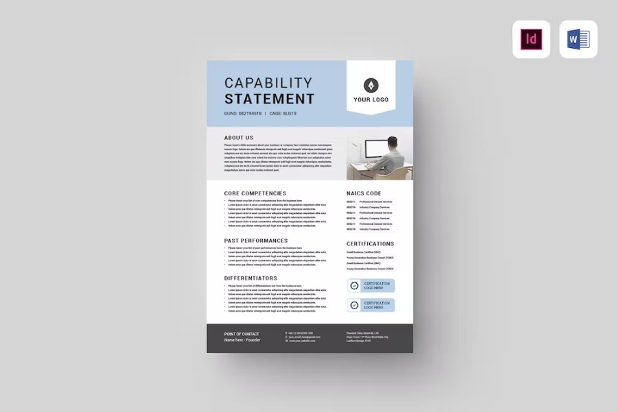 Free Capability Statement MS Word & Indesign Template Download