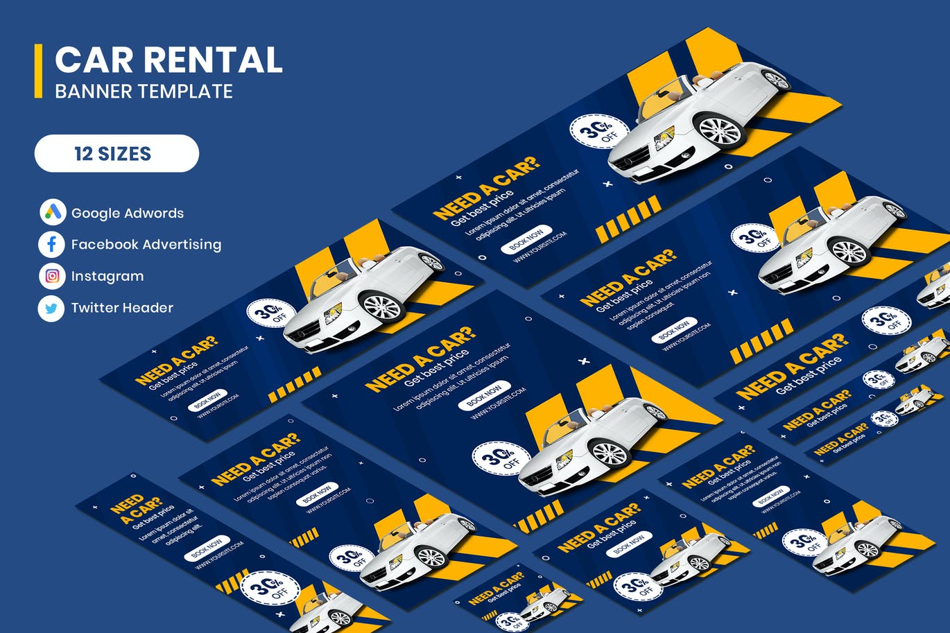 Free Car Rental Google AD Template Download