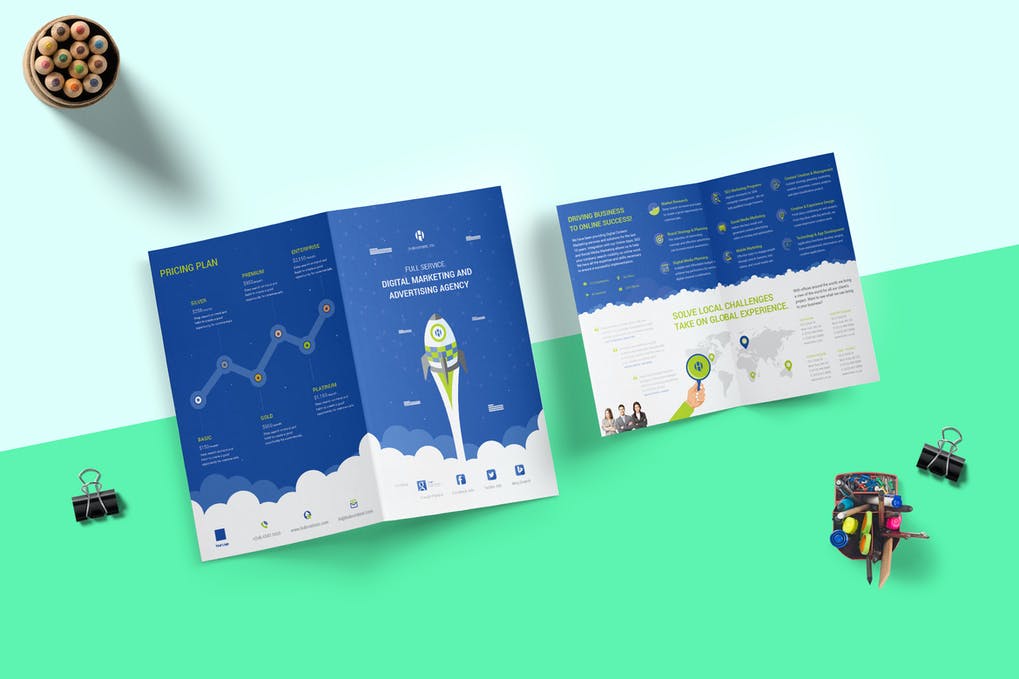 Free Digital Marketing & Advertising Agency Brochure Template Download