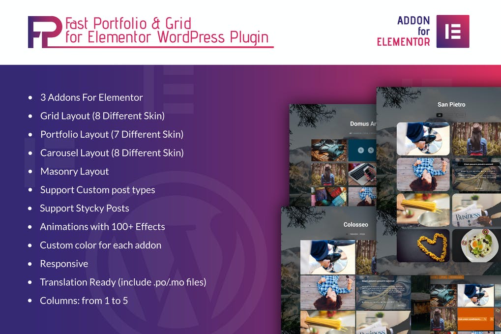 Free Fast Portfolio & Grid Elementor WordPress Plugin Download