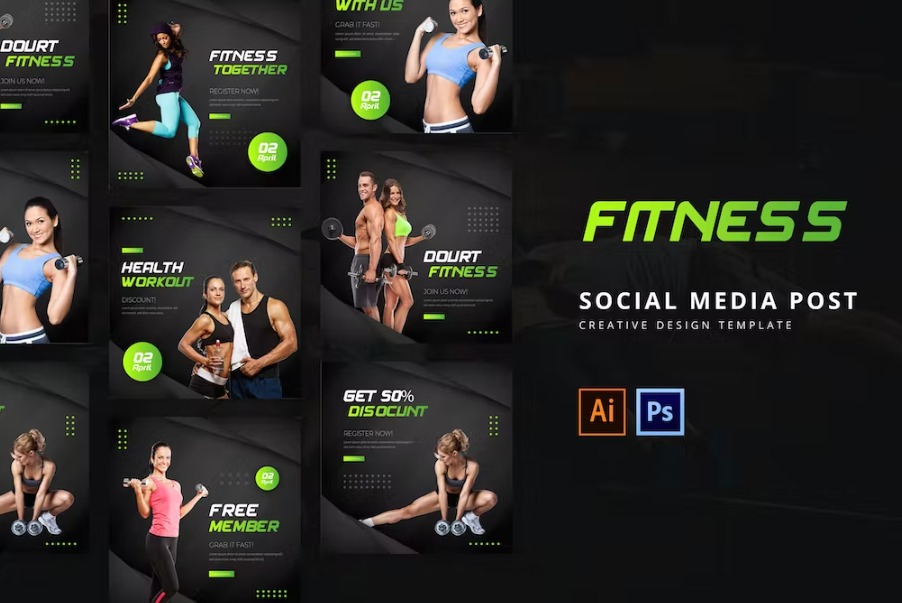 Free Fitness Social Media Post Template Download