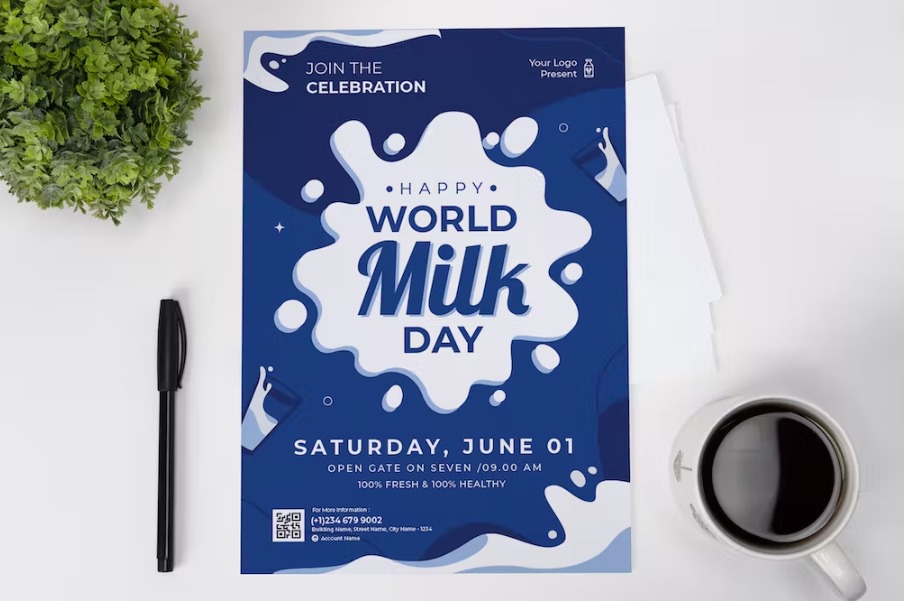 Free Happy Milk Day Flyer Template Download