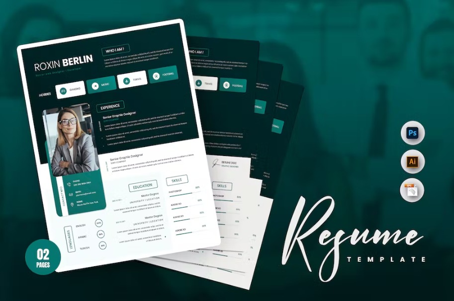  Free Roxin Green Resume Template Download