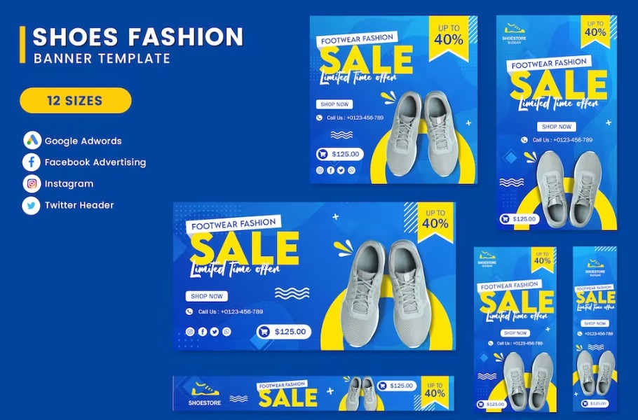 Free Shoes Fashion Banner Set Template Download