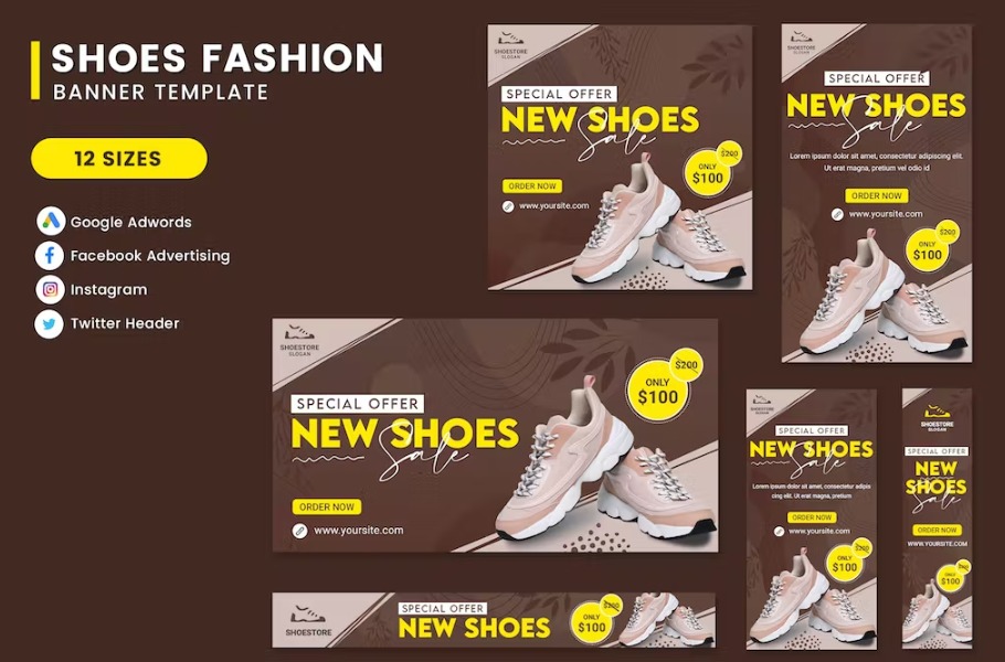 Free Shoes Product Banner Template Download