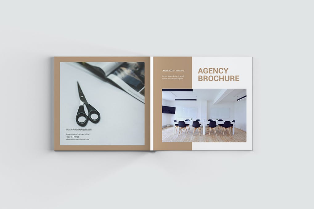 Free Square Agency Brochure Template Download