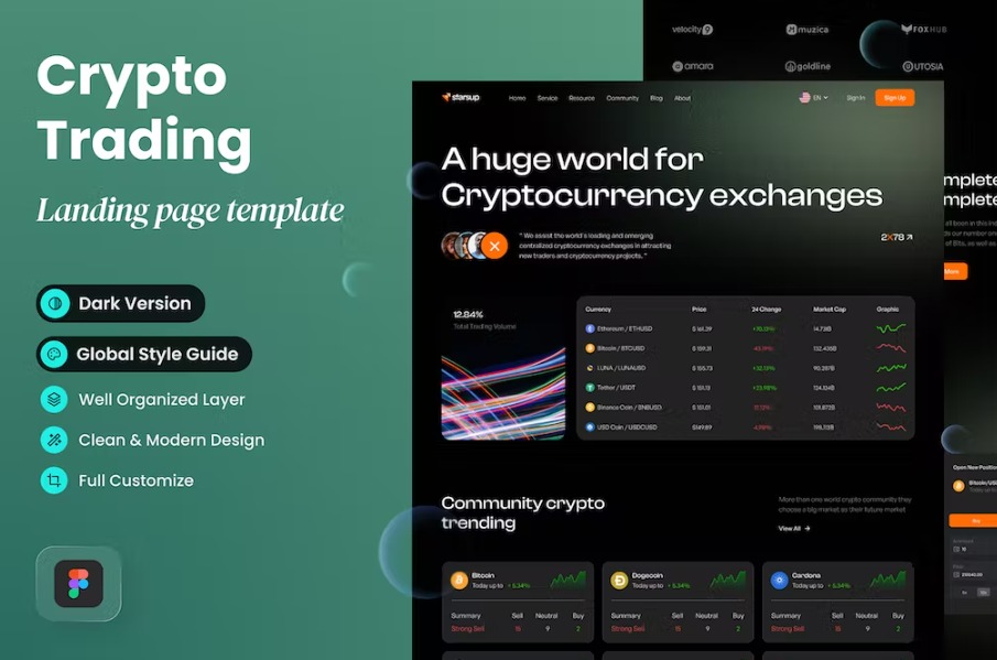 Free Starsup Crypto Landing Page Template Download