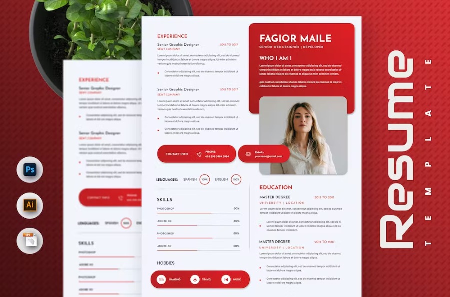 Free Trent Creative Resume & CV Template Download