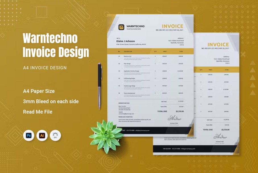 Free Warntechno Invoice Template Download