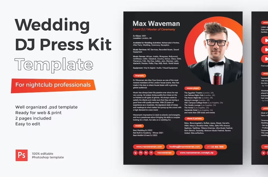 Free Wedding DJ Press Kit Template Download