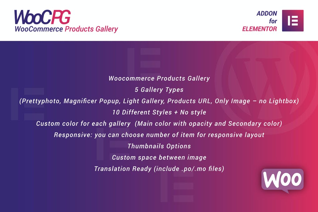 Free WooCommerce Products Gallery for Elementor Plugin Download